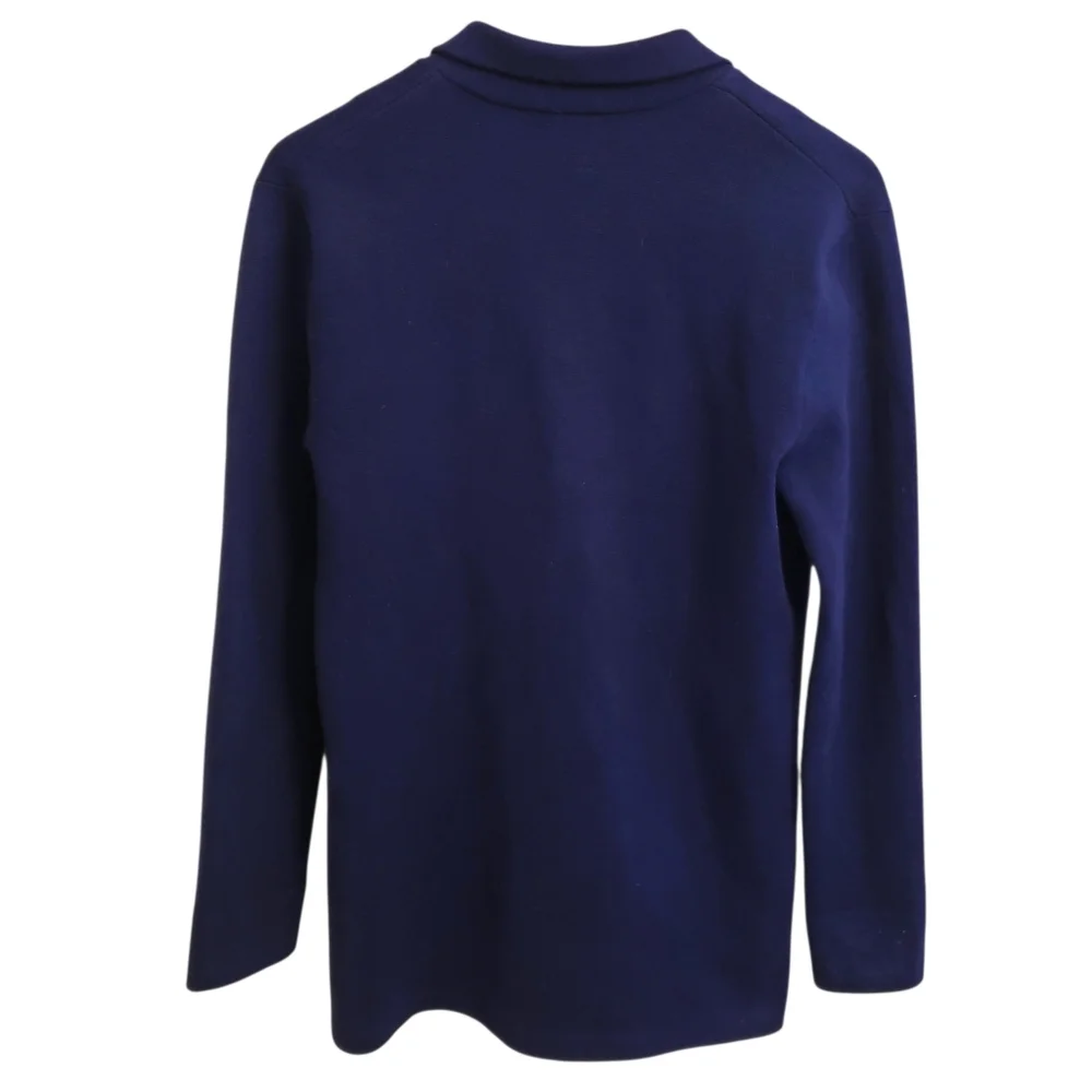 J. Crew Navy Blue Double Button Knit Sweater Blazer, Size S, Style G9309